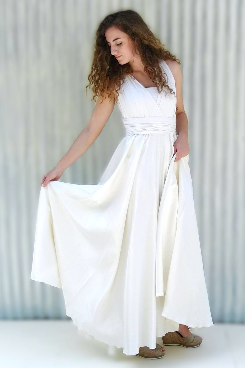 knee length dresses for ladies Aviana Dress: White Maxi Dress for Wedding After-Party main image 1
