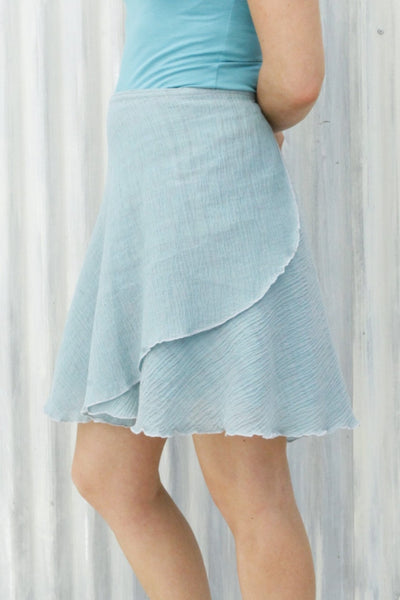 Blue Georgia Wrap Skirt