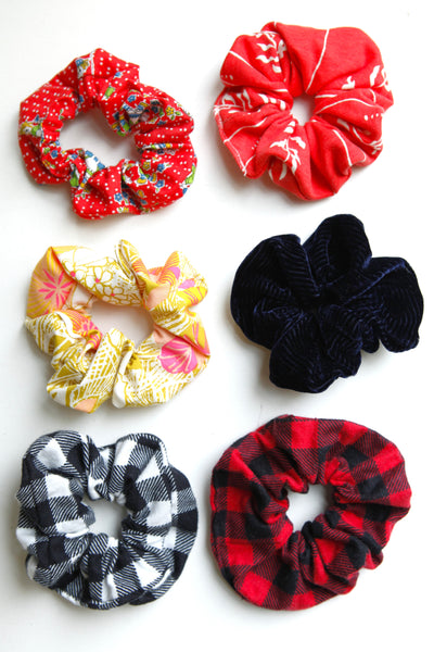 Salvaged Cotton Scrunchies