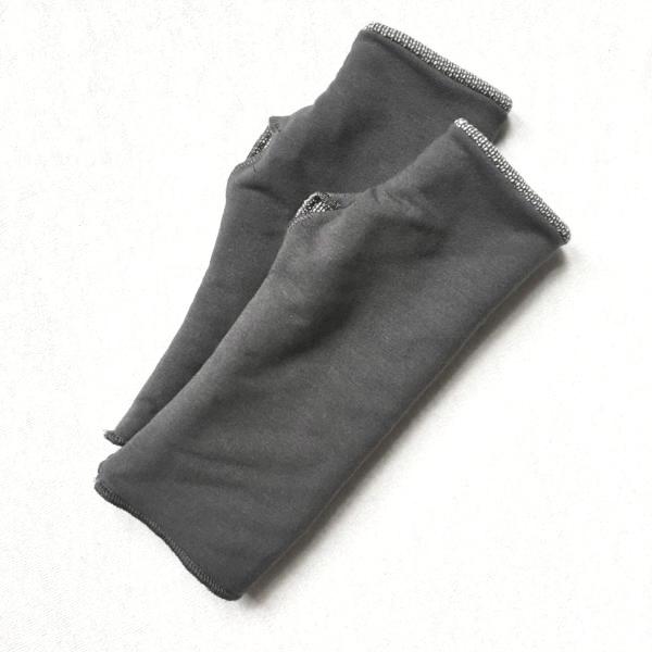 Vegan Reversible French Terry Arm Warmers - Handmade Organic Clothing