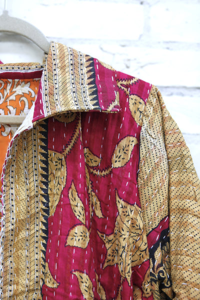 Fuchsia Flower Coat (L)