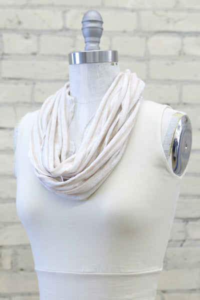 Peach Stripe Infinity Scarf