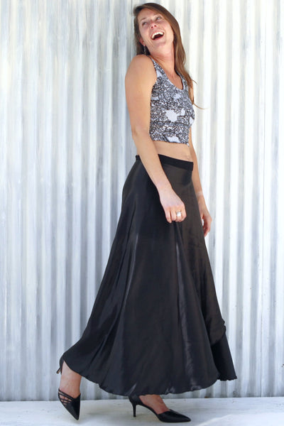 Black Velda Wrap Skirt
