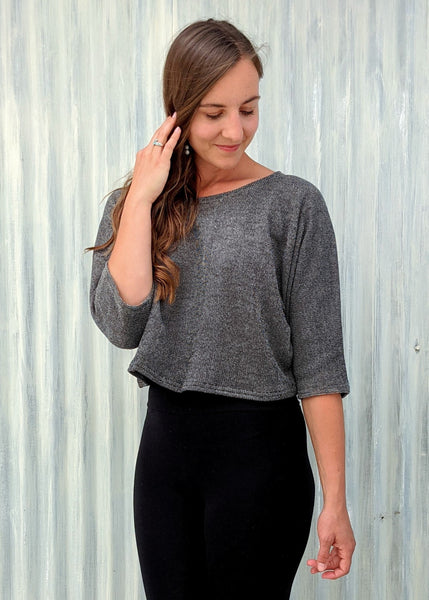Gray Cropped Sweater