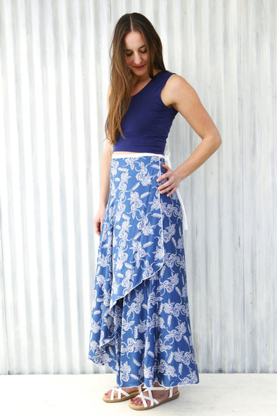Blue Lotus Wrap Skirt
