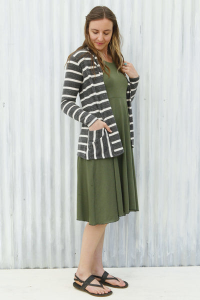 Charcoal Stripe Eli Cardigan