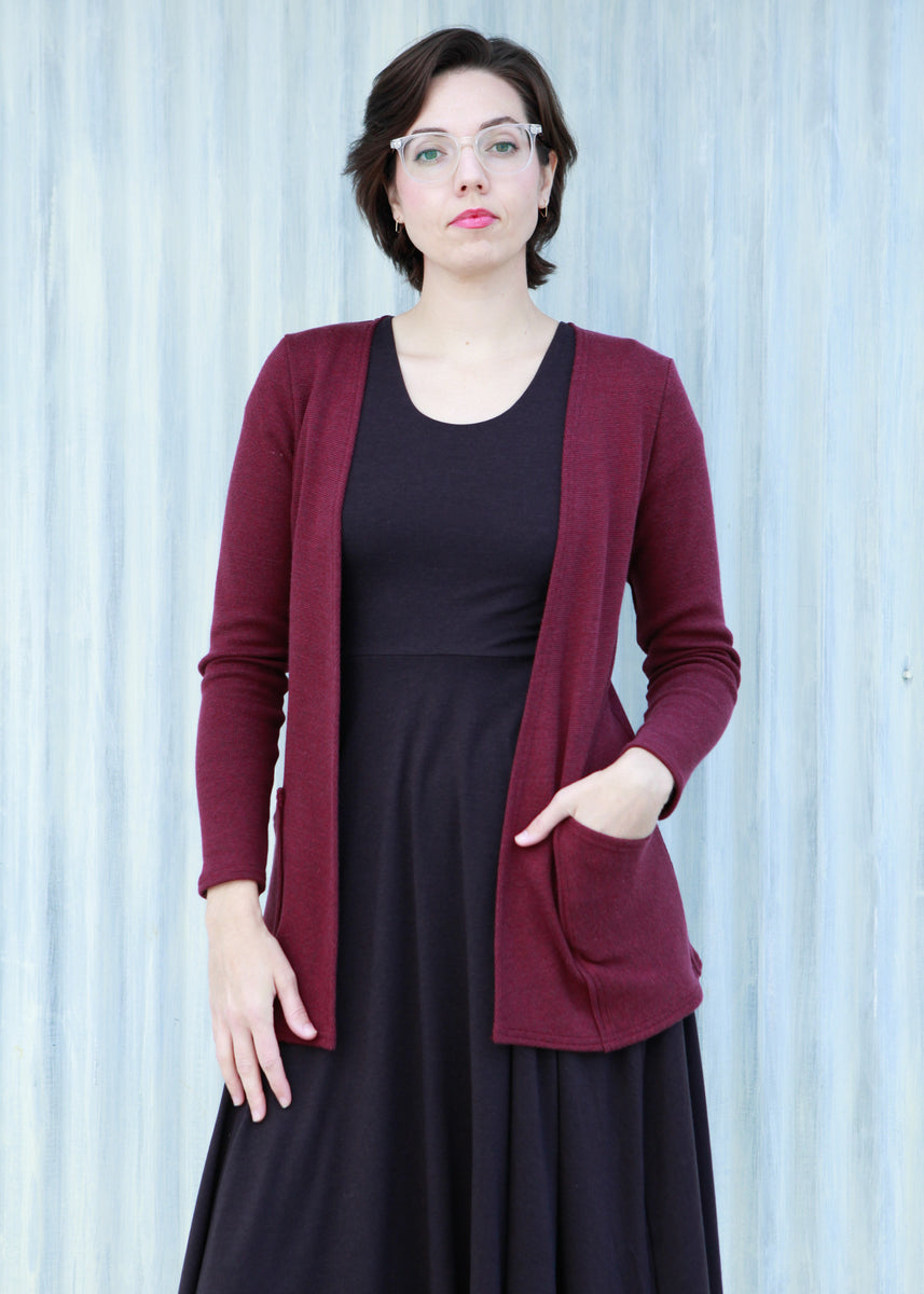 Long on sale maroon cardigan