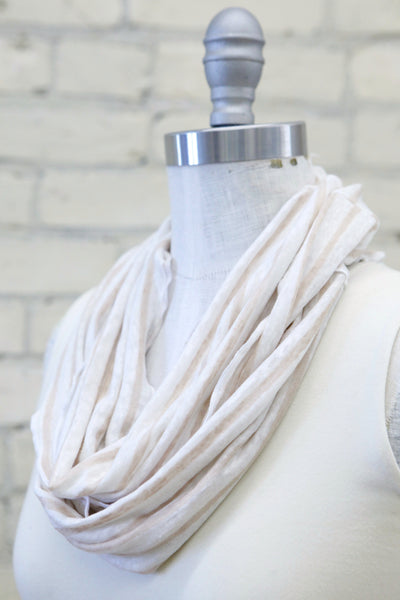 Peach Stripe Infinity Scarf