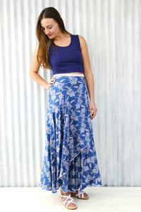 Blue Lotus Wrap Skirt