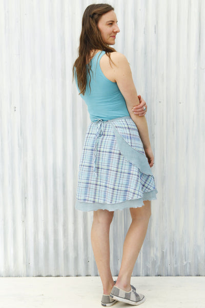 Blue Georgia Wrap Skirt
