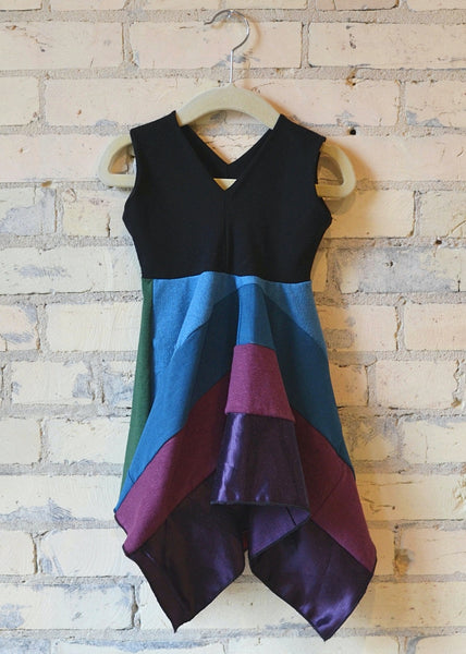 1-2 Year Rainbow Square Dress - Handmade Organic Clothing