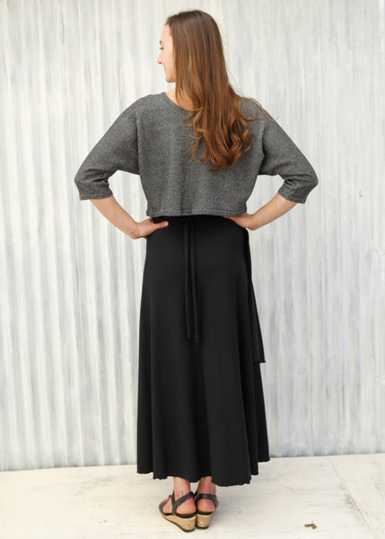 Black Iris Wrap Skirt
