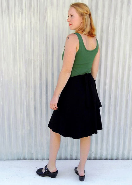 Lightweight Jersey Wrap Skirt - Ready to Ship Clover Skirt - Handmade Organic Clothing