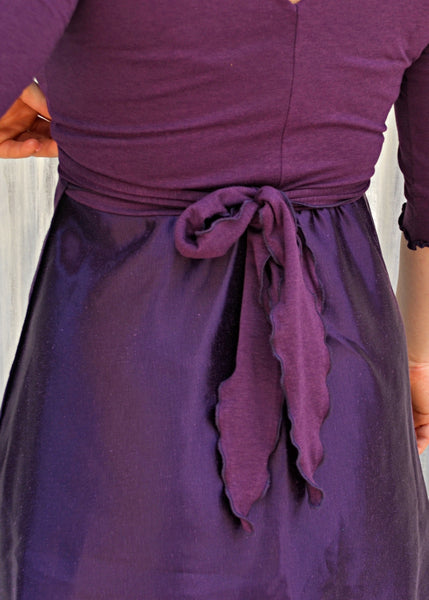 Drop Bodice Silk Wrap Dress - Custom Made Vanessa Dress - Handmade Organic Clothing