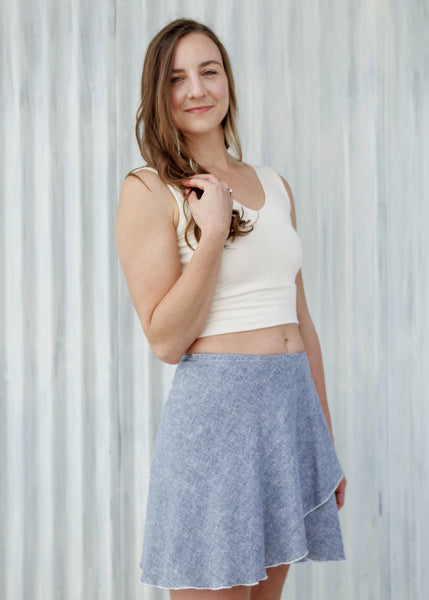 Blue Katie Wrap Skirt