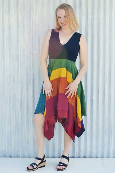 Rainbow Square Dress - Handmade Organic Clothing