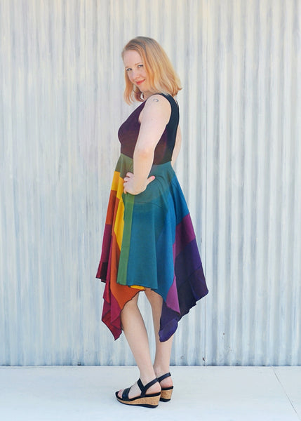 Rainbow Square Dress - Handmade Organic Clothing