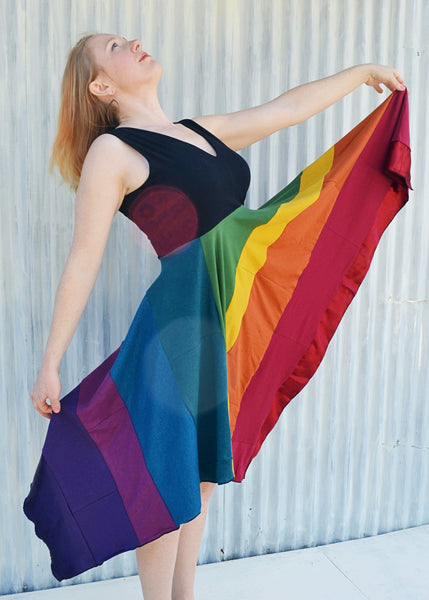 Rainbow Square Dress - Handmade Organic Clothing
