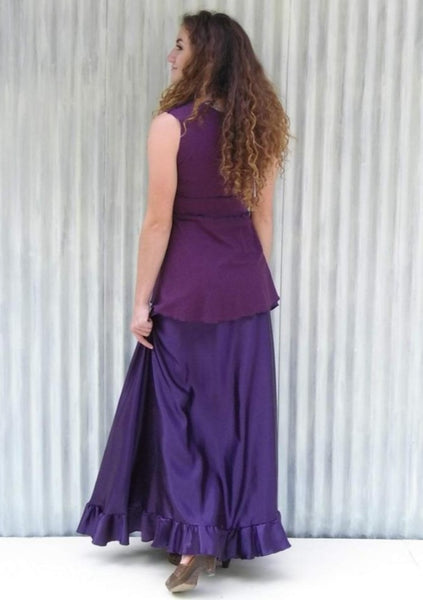Silk Ruffled Maxi Wrap Skirt - Custom Made - Viola Skirt - Handmade Organic Clothing