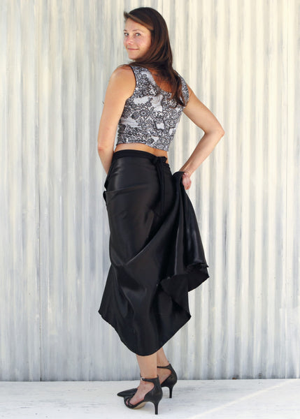 Black Velda Wrap Skirt