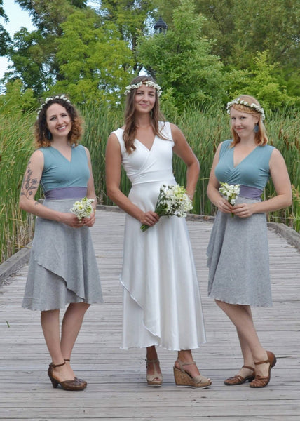 Custom Made Silk Wrap Wedding Dress - Custom Made - Vivian Bridal Gown - Handmade Organic Clothing