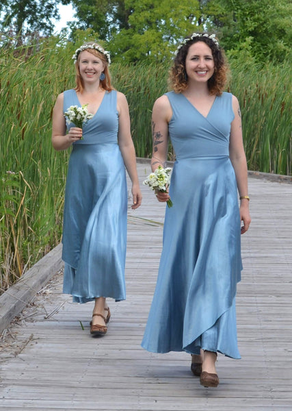 Hemp Silk Sleeveless Full Length Dress - Custom Made - Victoria Dress - Handmade Organic Clothing