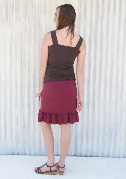 Short Hemp Pencil Skirt with Ruffle - Custom Made - Mary Skirt - Handmade Organic Clothing