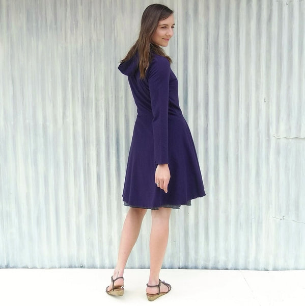 Organic Hooded Outer Layer - Virginia Dress Coat - Handmade Organic Clothing