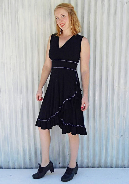 Organic Ruffle Midi Wrap Dress - Custom Jasper Dress - Handmade Organic Clothing