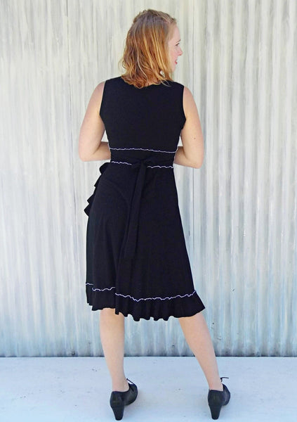 Organic Ruffle Midi Wrap Dress - Custom Jasper Dress - Handmade Organic Clothing