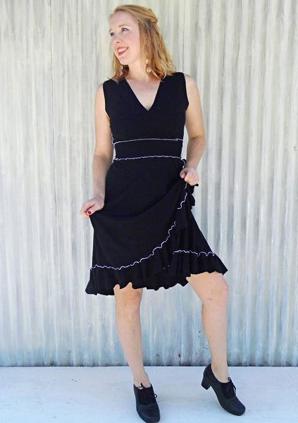 Organic Ruffle Midi Wrap Dress - Custom Jasper Dress - Handmade Organic Clothing