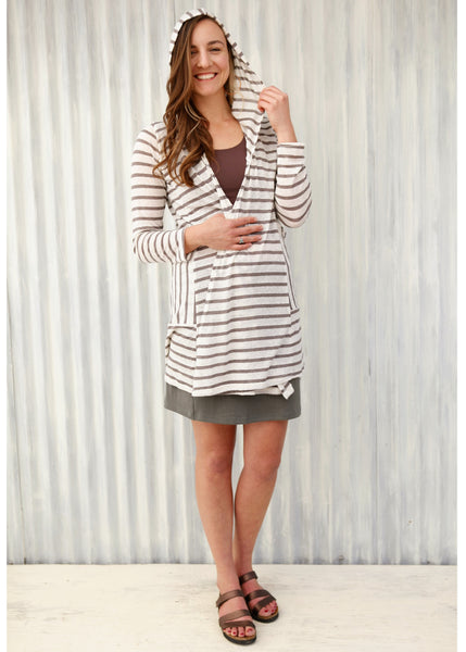 Mocha Stripe Alena Duster