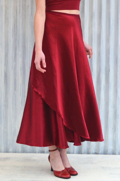 Red Velda Wrap Skirt