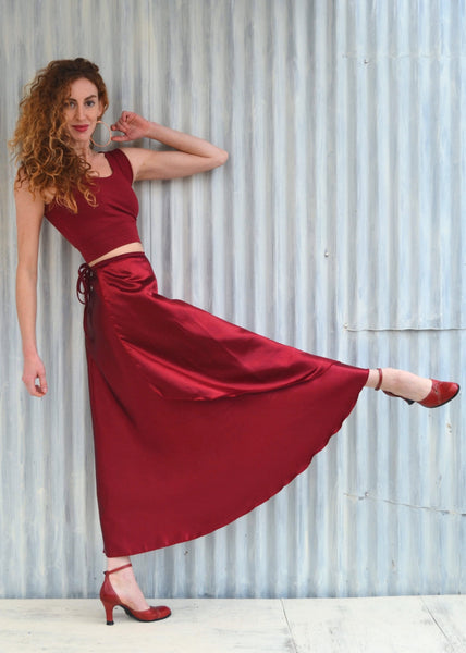 Red Velda Wrap Skirt