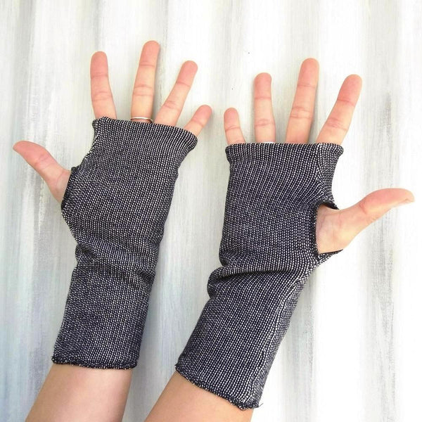 Vegan Reversible French Terry Arm Warmers - Handmade Organic Clothing