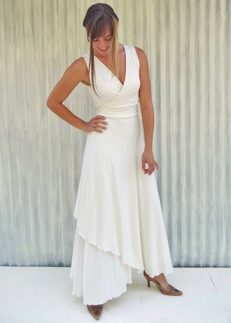 Cotton Tea Length Wedding Dress