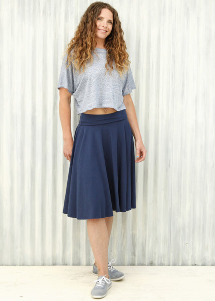 Navy Lailia Circle Skirt