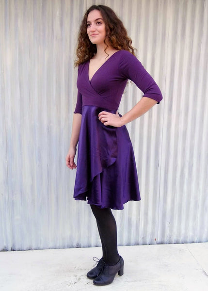 Drop Bodice Silk Wrap Dress - Custom Made Vanessa Dress - Handmade Organic Clothing