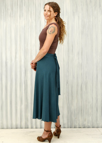 Teal Carolina Wrap Skirt