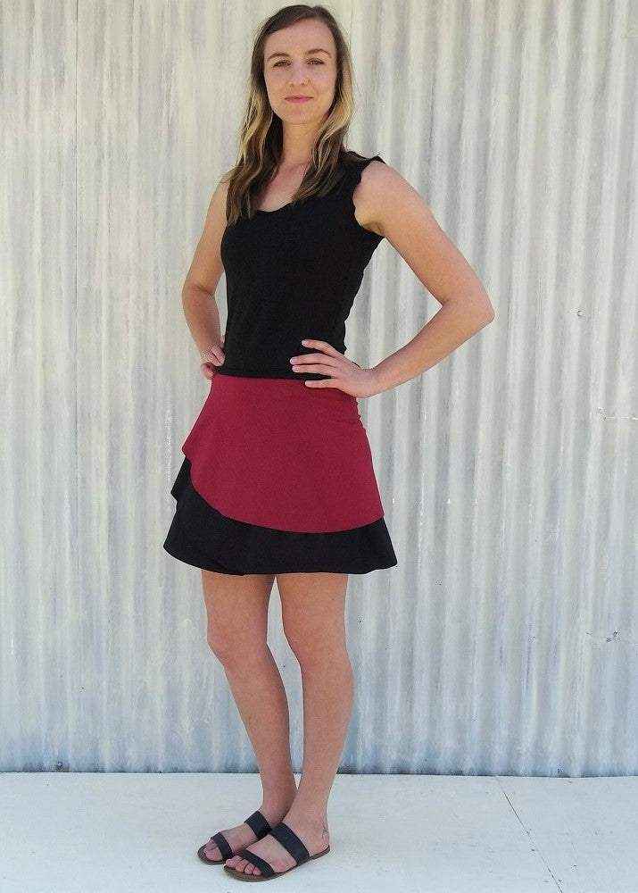 Custom Inked Wrap Panel Skirt - Lycra main image 1