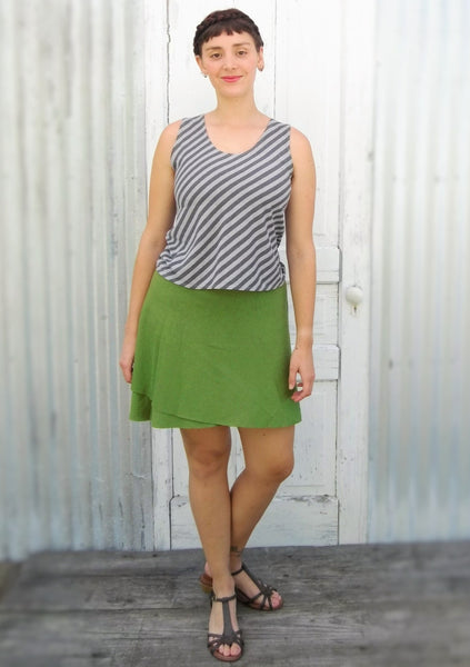Mini Hemp Wrap Skirt - Custom Made Prim Skirt - Handmade Organic Clothing