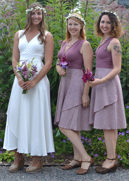 Custom Made Silk Wrap Wedding Dress - Custom Made - Vivian Bridal Gown - Handmade Organic Clothing