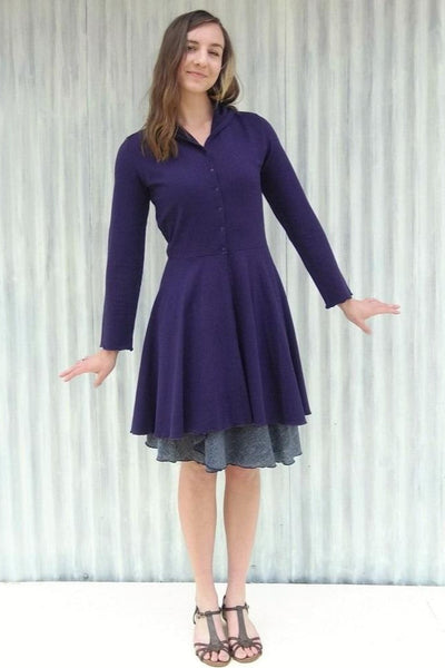 Organic Hooded Outer Layer - Virginia Dress Coat - Handmade Organic Clothing