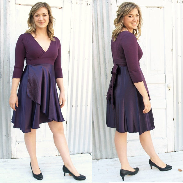 Midi Silk Wrap Dress - Custom Made - Vienna Dress - Handmade Organic Clothing