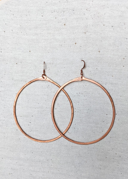 Large Copper Hoop Earrings