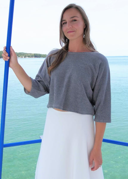 Fall Cropped Gray Sweater