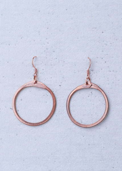Small Copper Hoop Earrings