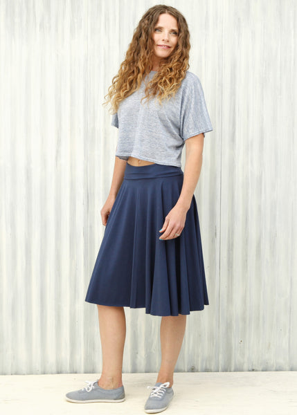Navy Lailia Circle Skirt
