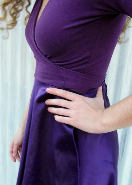 Drop Bodice Silk Wrap Dress - Custom Made Vanessa Dress - Handmade Organic Clothing