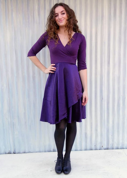 Drop Bodice Silk Wrap Dress - Custom Made Vanessa Dress - Handmade Organic Clothing